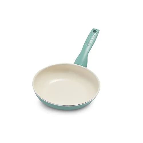 GreenPan Rio Gesunde Antihaft-Keramik Bratpfanne 18 cm, PFAS-frei, Stay-Cool-Griff, Backofenfest bis 160°C, Spülmaschinenfest, Türkis & Crème