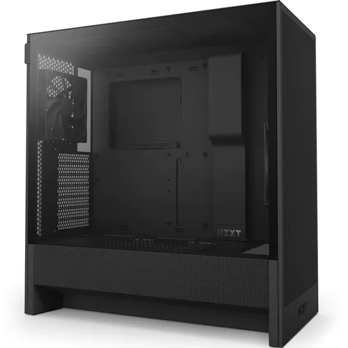H5 Flow (2024) Tower-Gehäuse schwarz mit Tempered Glass - PC-Gehäuse für E-ATX mit 1x 3,5 Zoll und 1x 2,5 Zoll Einbauschächten, bietet Platz für 7 Full-Size-Slots und eine stilvolle Glasfront für optimale Sicht auf die Hardware.