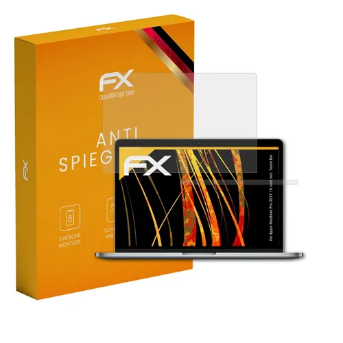 atFoliX 2x Schutzfolie für Apple MacBook Pro 2017 15+Touch Bar matt&stoßfest