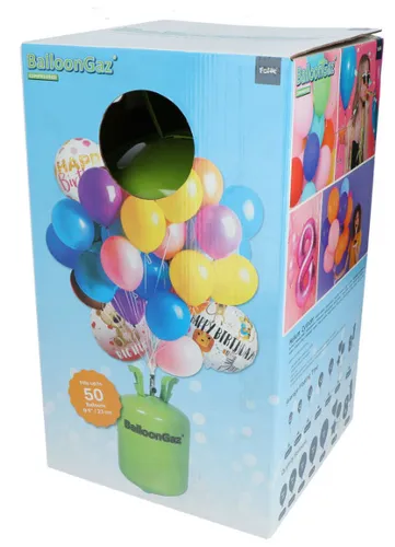 Folat 25203 BallonGaz Helium – 360 Liter für 50 Ballons - Kinderluftballons für unvergessliche Partymomente: Die Heliumflasche mit 360 Litern eignet sich ideal für Geburtstage und Hochzeiten. Nachhaltig aus recyclebarem Metall – einfach, sicher und effizient!