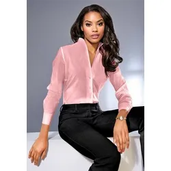 Langarmbluse HEINE Damen, Gr. 42, rosa (altrose) - Elegante Bluse in altrose, aus 97% Baumwolle und 3% Elasthan. Figurbetont mit V-Ausschnitt und Langarm, perfekt für schicke Anlässe oder den Alltag.