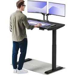Desktronic HomeOne Elektrisch höhenverstellbarer Schreibtisch 120x60cm Schwarz - Hochwertiger, elektrisch höhenverstellbarer Schreibtisch mit Memory-Funktion und leiser Doppelmotor-Technologie. Ideal für ergonomisches Arbeiten und individuelle Anpassungen.