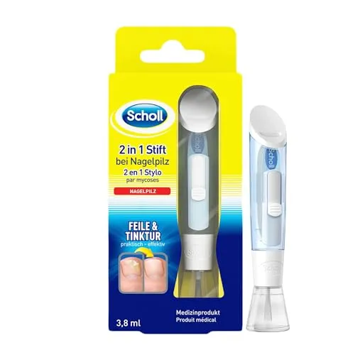 Scholl 2-in-1 Stift bei Nagelpilz - Pflege für Hände & Füße - Neuartig entwickeltes System zur direkten Behandlung von Nagelpilz und zur Vorbeugung von Rückfällen, dermatologisch getestet und einfach anzuwenden.