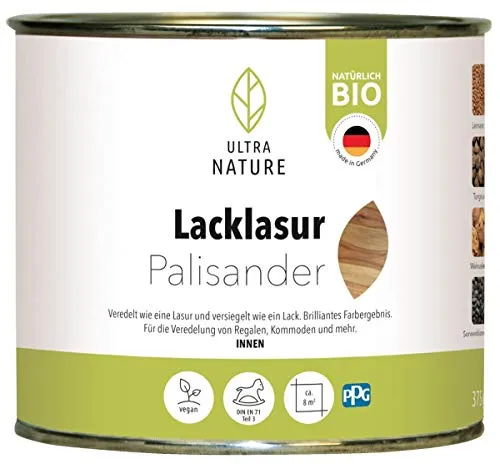 ULTRA NATURE Lacklasur 0,375L, Palisander Holzlack Holzlasur Möbellack