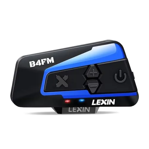 LEXIN B4FM Motorrad Intercom - Motorrad-Headset für bis zu 10 Motorräder mit 2000m Reichweite, DSP und CVC Geräuschunterdrückung für klare Kommunikation und Musikteilen.