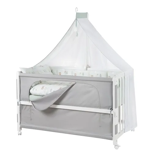 Babybett ROBA "Room Bed - Woodland Buddies" - Betten, vielseitig als Beistell-, Kinder- und Juniorbett nutzbar, höhenverstellbar für maximale Flexibilität und Geborgenheit.