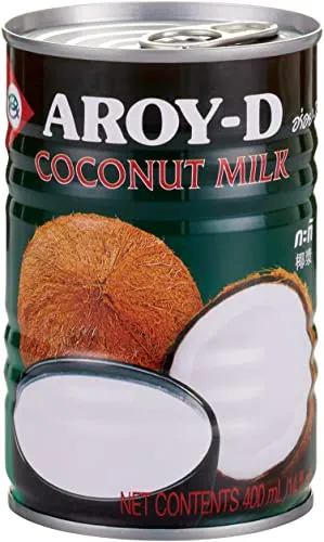 Aroy-D Kokosnussmilch – Kokosmilch zum Kochen und Backen – Ideal für Desserts, Suppen, Smoothies und Cocktails – 12 x 400 ml