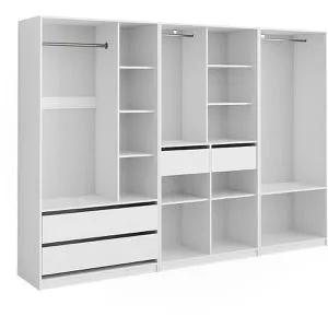Vicco Kleiderschrank Elmo, Weiß, 100 x 200 cm, 3er Set - Kleiderschränke, stilvolles Design mit viel Stauraum und pflegeleichter Oberfläche, ideal für jede Wohnung!