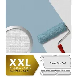 Profhome Vliestapete 145116-GU Textiloptik Tapete Struktur matt weiß 26,5 m2, leicht strukturiert, matt, (1 XXL Rolle, doppelte Breite, 26,50 qm), Vliestapete zum Überstreichen in weiß weiß 1.06 m x 25 m