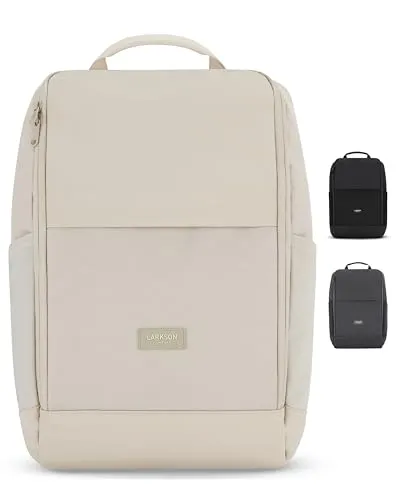 LARKSON Cityrucksack NIKLAS - Wasserabweisender Laptoprucksack für Damen und Herren - Praktischer Cityrucksack NIKLAS mit vielen Fächern und Laptopfach bis 16 Zoll. Hergestellt aus recyceltem Polyester, bietet er Funktionalität und Tragekomfort für Arbeit, Reisen oder Uni.