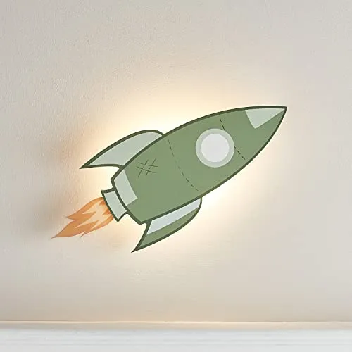 Lights4fun LED Wandleuchte Raketen Wandlampe für Kinderzimmer - Bunte Raketen-Wandleuchte für das Kinderzimmer, sorgt für eine einladende Atmosphäre und kreative Lichtakzente beim Spielen und Lernen.