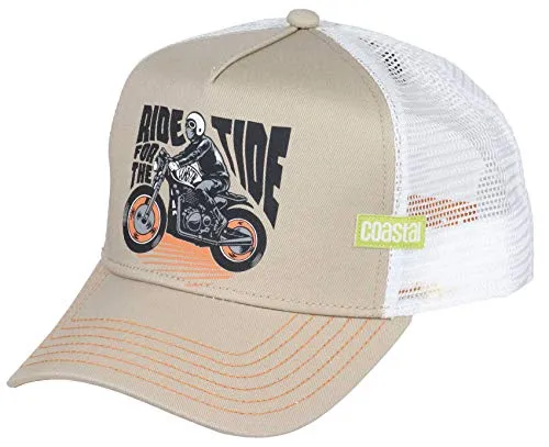 Coastal - Ride Tide II (Khaki) Trucker Cap - Stylisches Trucker Cap im Surfer Look mit hochwertigem Coastal Logo Patch und atmungsaktivem Netzstoff hinten. Perfekt für Beach-Liebhaber und Outdoor-Aktivitäten.
