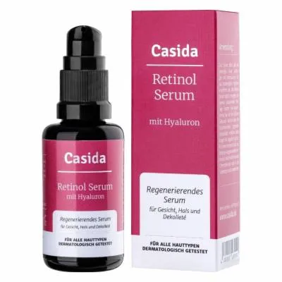 Retinol Serum mit Hyaluronsäure - Tagespflege zur Minimierung von Falten, sorgt für ein strahlendes Hautbild und spendet intensive Feuchtigkeit für Gesicht, Hals und Dekolleté.