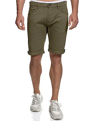 Indicode Herren Villeurbanne Jeans Shorts - Herren-Shorts im Used Look, 5-Pocket-Style und aus hochwertigem Denim für perfekten Tragekomfort im Sommer - ideal für Schule, Uni oder Büro.