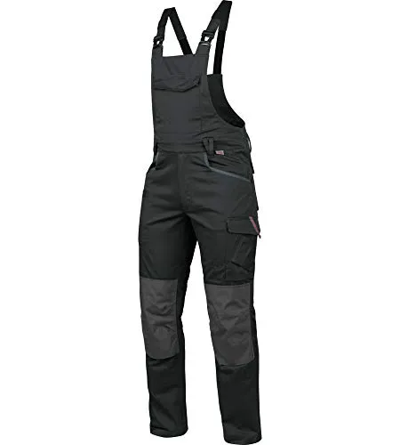 WÜRTH MODYF Arbeitslatzhose Stretch X - professionelle Arbeitshose für Herren - Latzhose mit Reißverschluss - in der Größe 28 in Grau