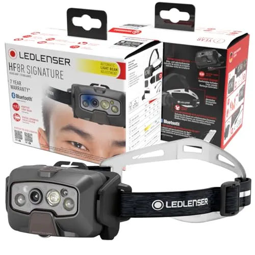 Ledlenser HF8R Signature Stirnlampe - Wiederaufladbare Stirnlampe mit 2000 Lumen, Digital Advanced Focus System und IP68 Schutz. Ideal für Outdoor-Abenteuer und freihändige Nutzung.