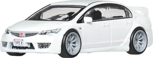 Hot Wheels Premium Car Culture Spielzeugauto im Maßstab 1:64 Druckguss Honda Civic FD2 Type-R Ronin Run 2 Fahrzeug mit echten Riders Reifen