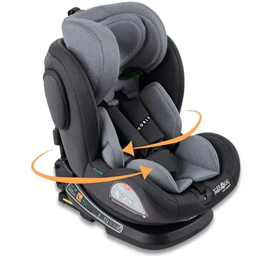 FableKids Kinderautositz mit Isofix - 360° drehbar, sicherer Reboarder für Kinder 40-150 cm, ECE R129 03, ergonomisch und bequem