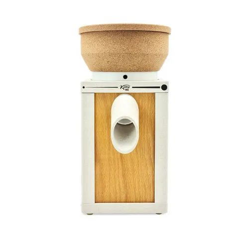 KoMo KoMoMio ECO Getreidemühle elektrisch - Holz, Arboblend mit Korktrichter, 250W Motor, langlebiges Edelkorund Keramik Mahlwerk für gesundes Vollkorn- und glutenfreies Mehl