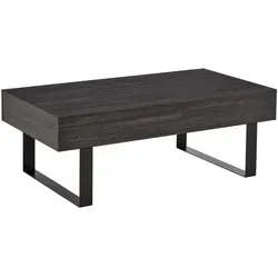 HOMCOM Couchtisch mit Schublade - Eleganter Couchtisch in dunkelgrau, 110 cm breit mit praktischer Schublade für zusätzlichen Stauraum – ideal für Ihr Wohnzimmer.