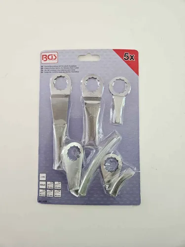 Schneidmesserset für Druckluft-Ausglaser | 5-tlg. | für Art. 3218, 9291 - Sonstiges - Hochwertiges Schneidmesserset aus korrosionsbeständigem Stahl, ideal zum Ausglasen von geklebten Scheiben an Pkw, Lkw und Bussen.