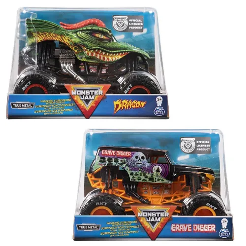 Spin Master Monster Jam Truck 1:24 - Spielzeug-Monstertrucks - Authentischer Truck mit voll-funktionsfähiger Federung für krasse Stunts und besten Grip dank BKT Gummireifen. Ideal für Kinder ab 3 Jahren.