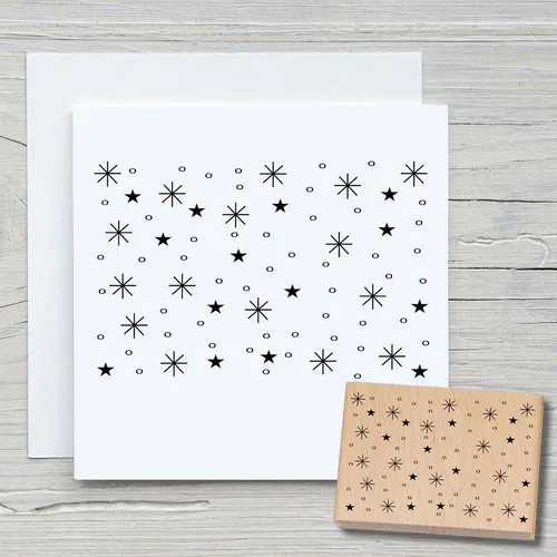 Stempel Sternenhimmel - Motivstempel Holzstempel Scrapbooking Karten Nacht DIY