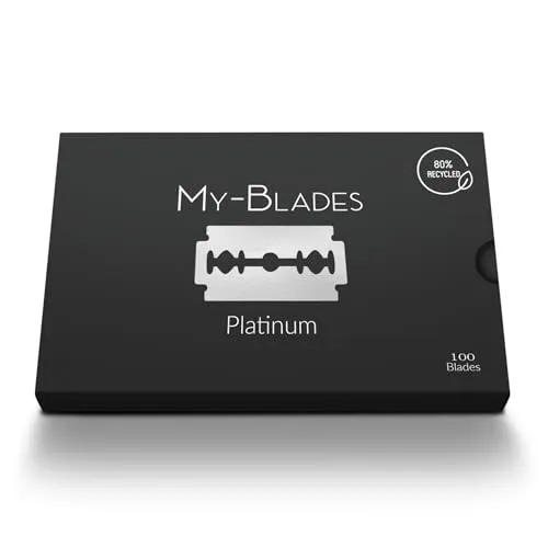 My-Blades® Platinum – 100 besonders sanfte Doppelklingen | eisgehärteter & nachhaltig produzierter Edelstahl | Rasierklingen für empfindliche Haut