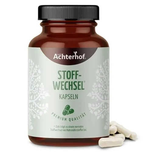 Stoffwechsel Kapseln (120 Kapseln) | Unterstützen den Energiestoffwechsel - Pflanzliches Ergänzungsmittel mit Garcinia Cambogia, Zink und Chrom für optimale Stoffwechselfunktion – vegan und ohne Zusatzstoffe, ideal zur gezielten Nährstoffergänzung.