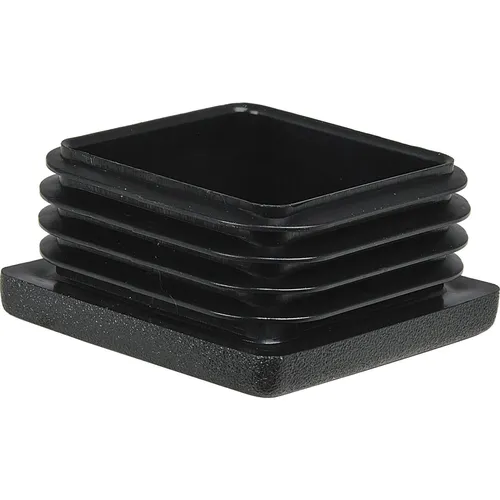 Lamellenstopfen 40x40mm, Rohrstopfen quadratisch, Wandstärke 3-5mm schwarz