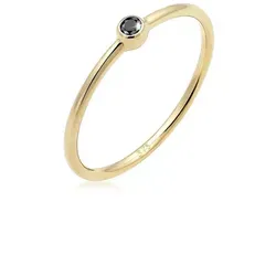 Elli DIAMONDS Verlobungsring Solitär Schwarzer Diamant - Trauringe aus 375er Gelbgold mit einem 0.03 ct schwarzen Diamanten, der in einer eleganten Zargenfassung sitzt – ideal für eine unvergessliche Verlobung.