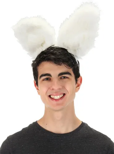 Elope Hasenohren Kostüm - Weiß - Tierkostüm mit biegsamen Hasenohren, sicherem Halt durch elastisches Band, perfekt für Karneval und Fasching.
