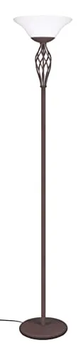 Rustikale Stehleuchte RUSTICA 2x E27 Metall rostfarben - Stilvolle Stehlampe im Landhausstil mit geschwungenem Korpus aus Metall in Rostoptik und blendfreier Beleuchtung. Ideal für Wohnzimmer oder Schlafzimmer.