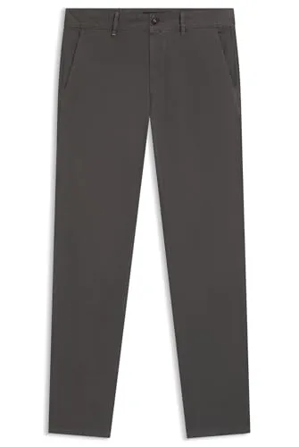 BOSS 50510933 Chino Slim Hose grau (32/36) - Wanderhosen in modernem Slim-Fit-Design aus weichem Baumwollsatin mit Stretch-Anteil, ideal für lässige Alltagslooks.