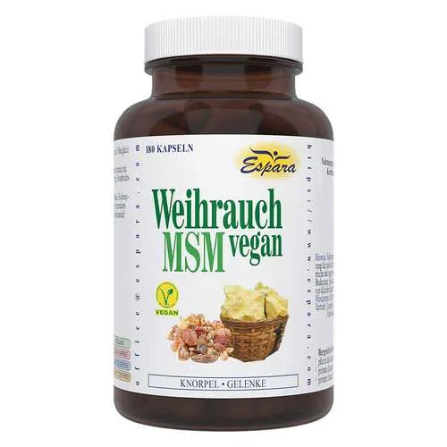 WEIHRAUCH MSM vegan Kapseln 180 St - Dimethylsulfon (MSM) für gesunde Gelenke, hochdosiert und vegan, ideal zur Unterstützung der Beweglichkeit.