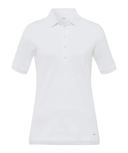 Brax Poloshirt Damen STYLE.CLEO in Weiß, Größe 42 - Casual Slim Fit Poloshirt aus hochwertigem Piqué mit 97% Baumwolle, ideal für lässige Anlässe und Komfort im Alltag.