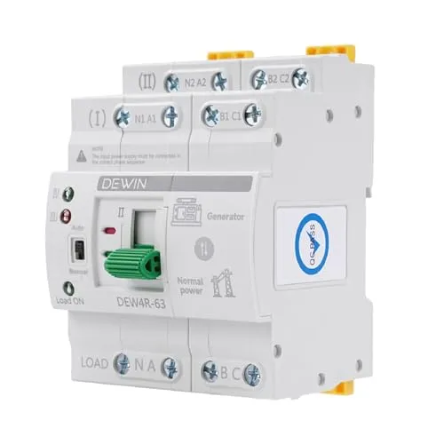 Automatischer Transferschalter ATS Dual Power 4P 63A 400V - Zuverlässiger automatischer Transferschalter für den professionellen Einsatz. Kompakt, mit 63A und 400V für effiziente Stromverteilung. Ideal für Hutschieneneinbau und einfache Installation.