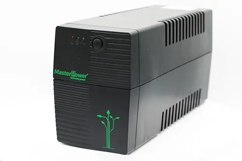 Master Power USV, Unterbrechungsfreie Stromversorgung, UPS 650 VA, konstante Ausgangsspannung 360 W, 2 Schuko-Steckdosen