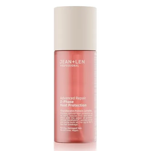 Jean & Len 2-Phase Heat Protection Professional Advanced Repair, reparierendes Hitzeschutzspray für trockenes & geschädigtes Haar, schützt die Haare vor Stylinghitze bis 230 °C, vegan, 150 ml