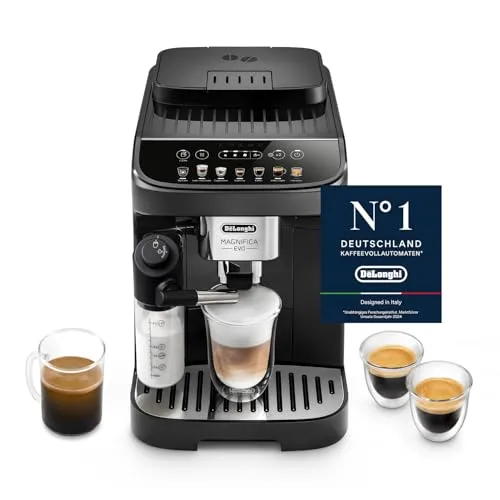 De'Longhi Magnifica Evo ECAM 292.81.B Kaffeevollautomat - Kaffeevollautomat mit LatteCrema Milchsystem, 7 Direktwahltasten für verschiedene Kaffeespezialitäten und automatischer Reinigung für höchsten Bedienkomfort.