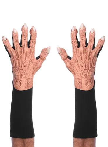 Monsterhände hellhäutig - Handschuhe mit Latexapplikationen für widerliche Wesen