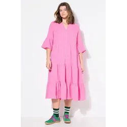 Studio Untold Maxikleid A-Line Musselin Stehkragen Volants braun 46/48 - Modisches Maxikleid aus 100% Baumwolle, ideal für besondere Anlässe. Mit Stehkragen und Volants sorgt es für einen eleganten Look. Pflegeleicht und bequem für den ganzen Tag.