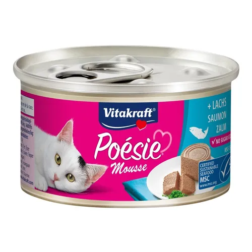 VITAKRAFT POESIE Mousse Lachs - Nassfutter für Katzen - 85 g Vitak 4008239315366
