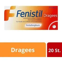 Fenistil 20 ST - Antiallergikum gegen Juckreiz - Arzneimittel zur Linderung von allergischem Juckreiz und Schnupfen. Enthält Dimetindenmaleat, ideal für Kinder ab 3 Jahren und Erwachsene.