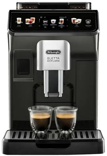DELONGHI Eletta Explore ECAM450.55.G Kaffeevollautomat Grau - Kaffeevollautomat mit interaktivem Touchscreen, 19 bar Druck und vielseitigen Kaffeevariationen wie Latte Macchiato und Cappuccino - ideal für Kaffeeliebhaber.