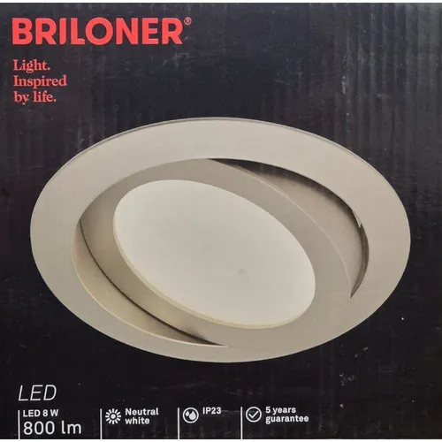 Briloner LED Einbauleuchte in Matt-nickel | Schwenkbar 8W 800LM 4000K