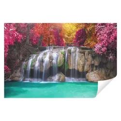 Fototapete Wasserfall Wald 3D EFFEKT Natur Wasser 400x280 cm - inkl. Kleister - für Wohnzimmer Schlafzimmer Flur Modern Vlies Tapete Vliestapete Wandtapete Motivtapeten UV-Beständig