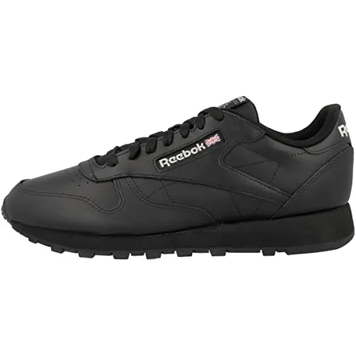 Reebok Unisex Classic Leather Sneakers - Cblack Pugry5, 44 EU - Herren-Sneaker mit flacher Absatzform und mittlerer Schuhweite, ideal für lässige Looks und Komfort im Alltag.