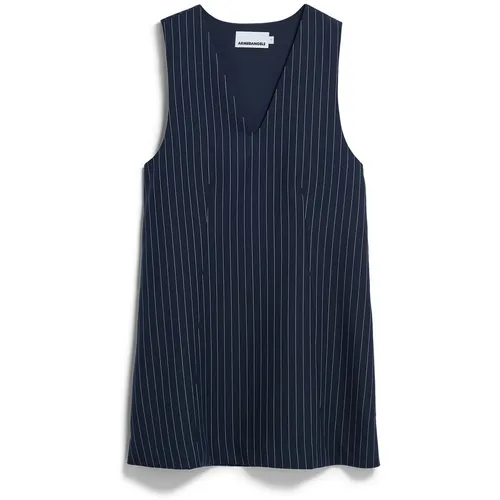 Armedangels Damen Pinstripe Pinaafo Kleid (Größe L, blau) - Elegantes Pinstripe Kleid aus schnelltrocknendem Material, ideal für den täglichen Gebrauch und angenehm zu tragen.