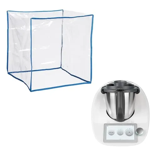kwmobile TPU Hülle transparent kompatibel mit Thermomix TM5 / TM6 - Küchenmaschine Staubschutz Abdeckhaube - Staubhaube in Transparent Hellblau